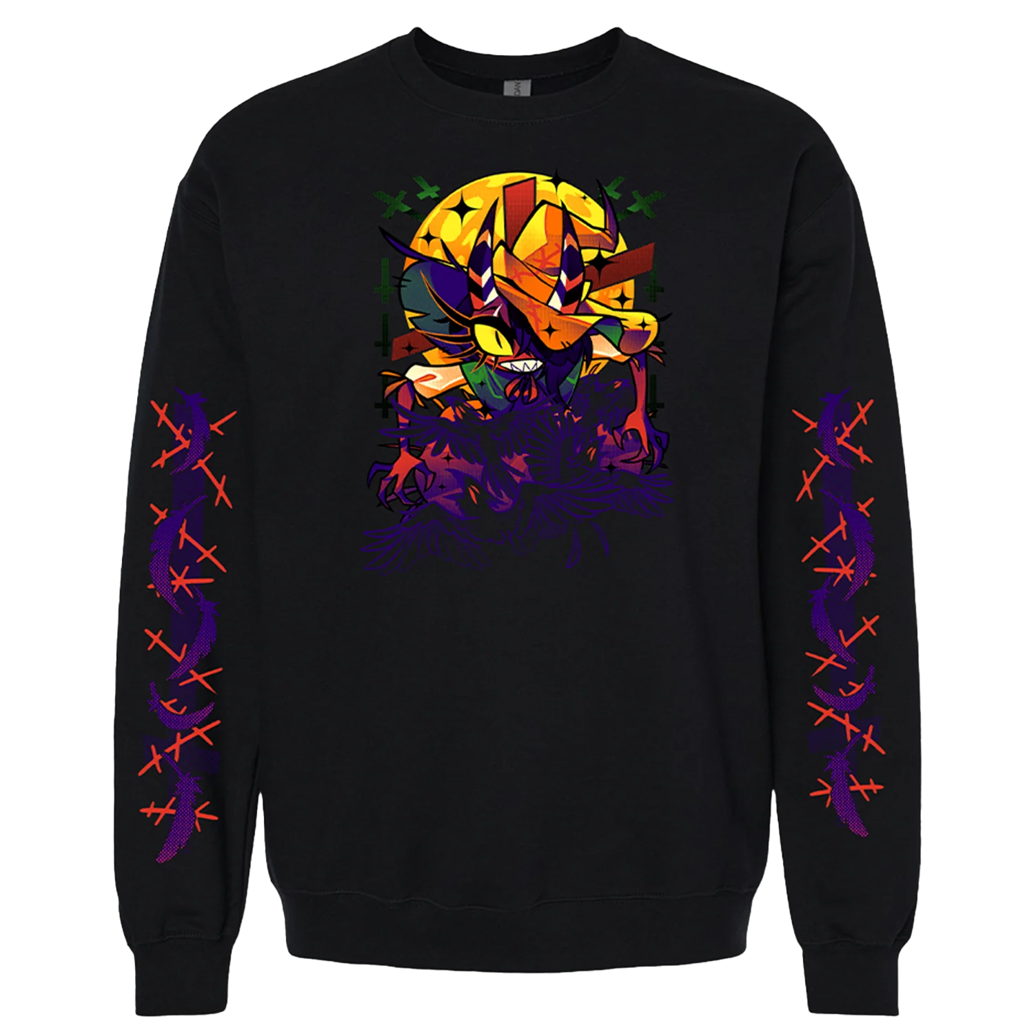Crewneck Sweatshirt - Sallie May Halloween 2024 w/Printed Sleeves *FINAL SALE*