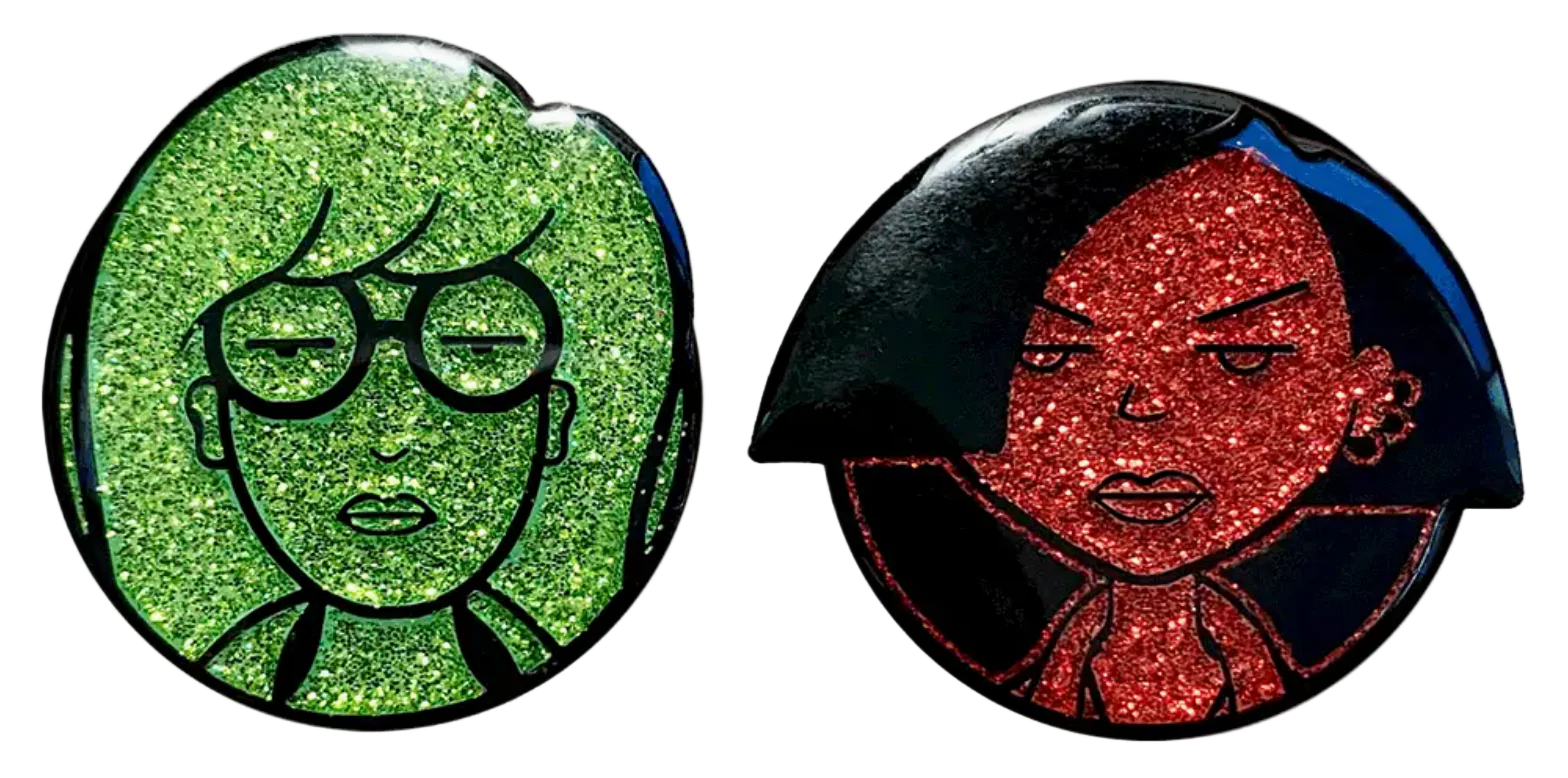 Daria and Jane - MTV's Daria Glitter Pin set *LAST CHANCE*