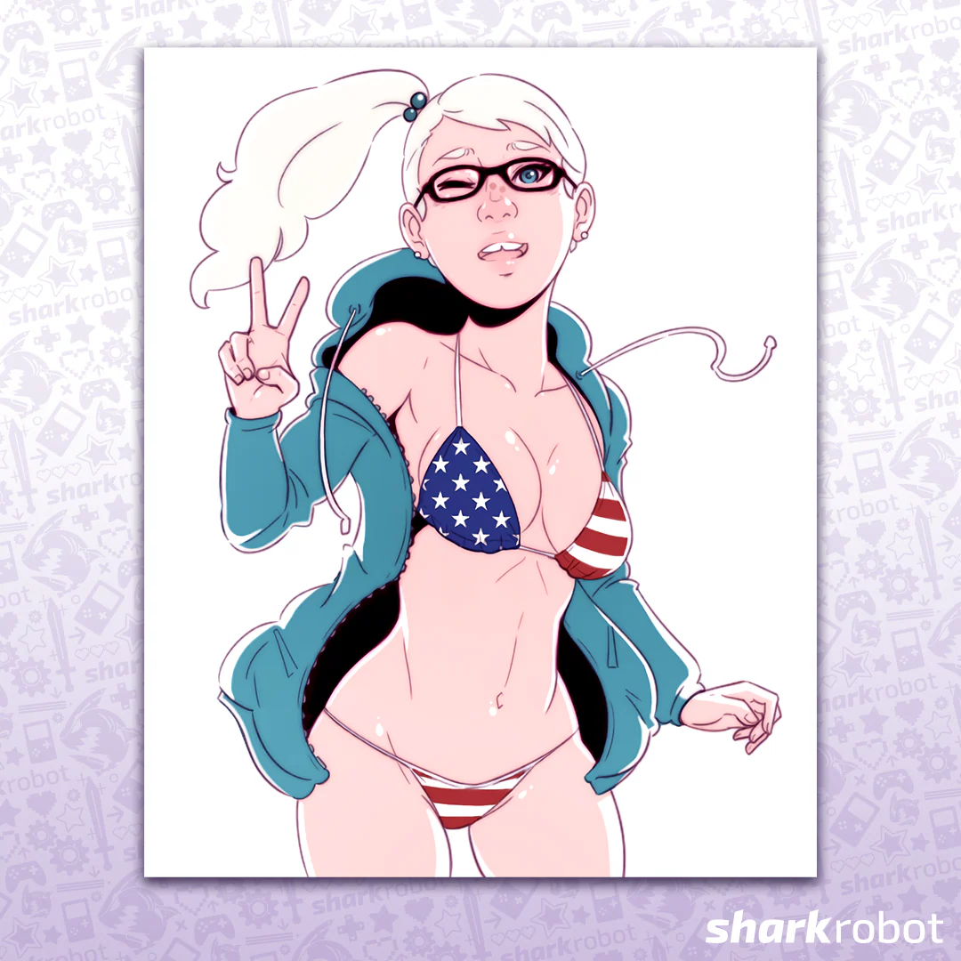 July 4th Gretchen Pin-Up - Poster Print