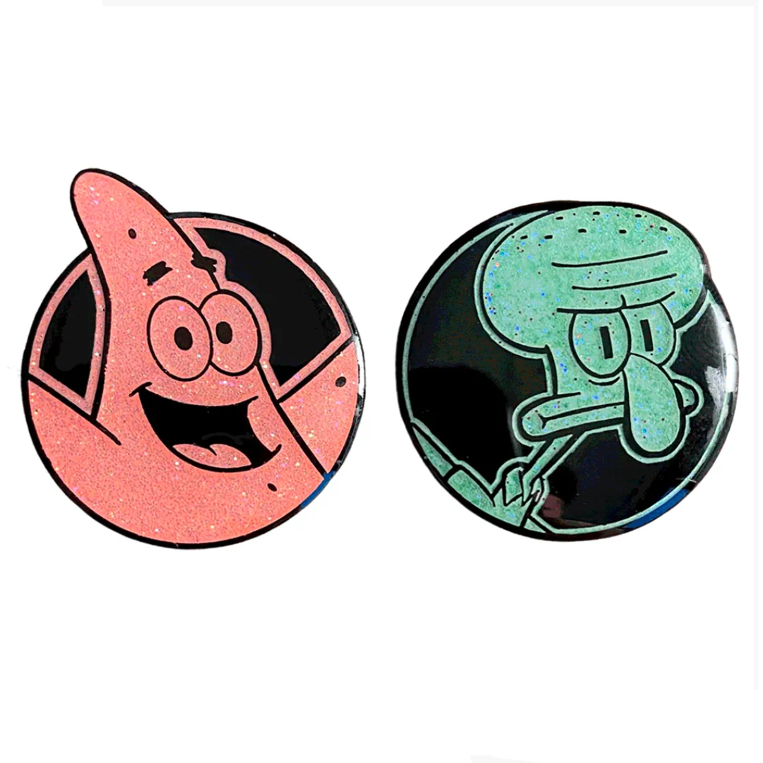 Patrick and Squidward - SpongeBob Squarepants Glitter Pin Set *LAST CHANCE*