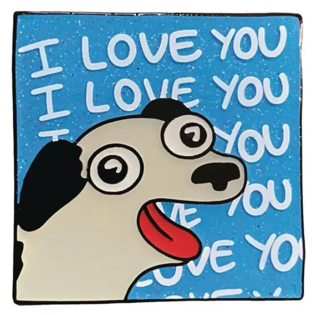 Sarahs Scribbles I Love You Dog Pin *LAST CHANCE*