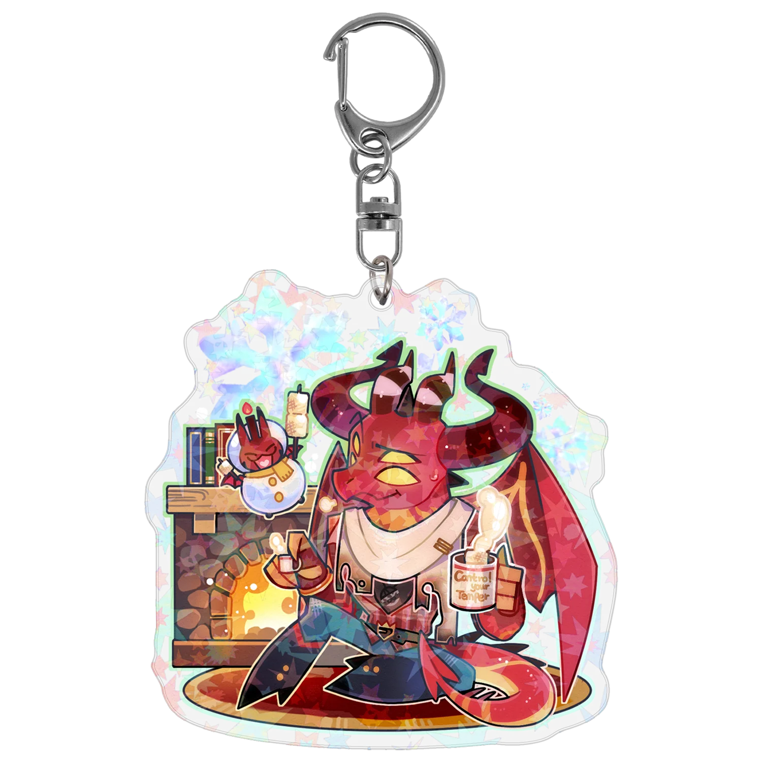 Satan - Cozy Winter - Holographic Keychain *LIMITED STOCK*