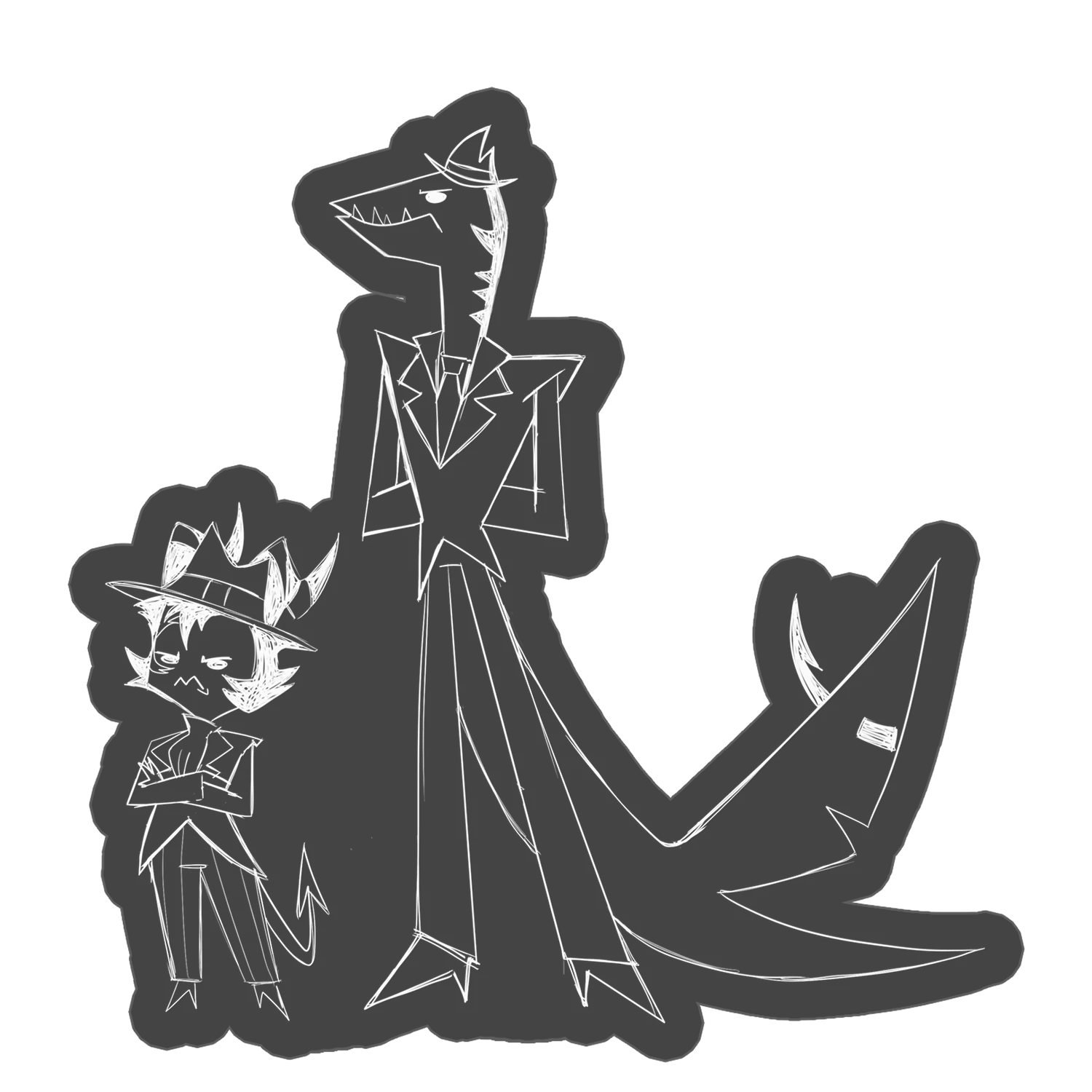 Sketchy Crimson and Alessio Car Decal