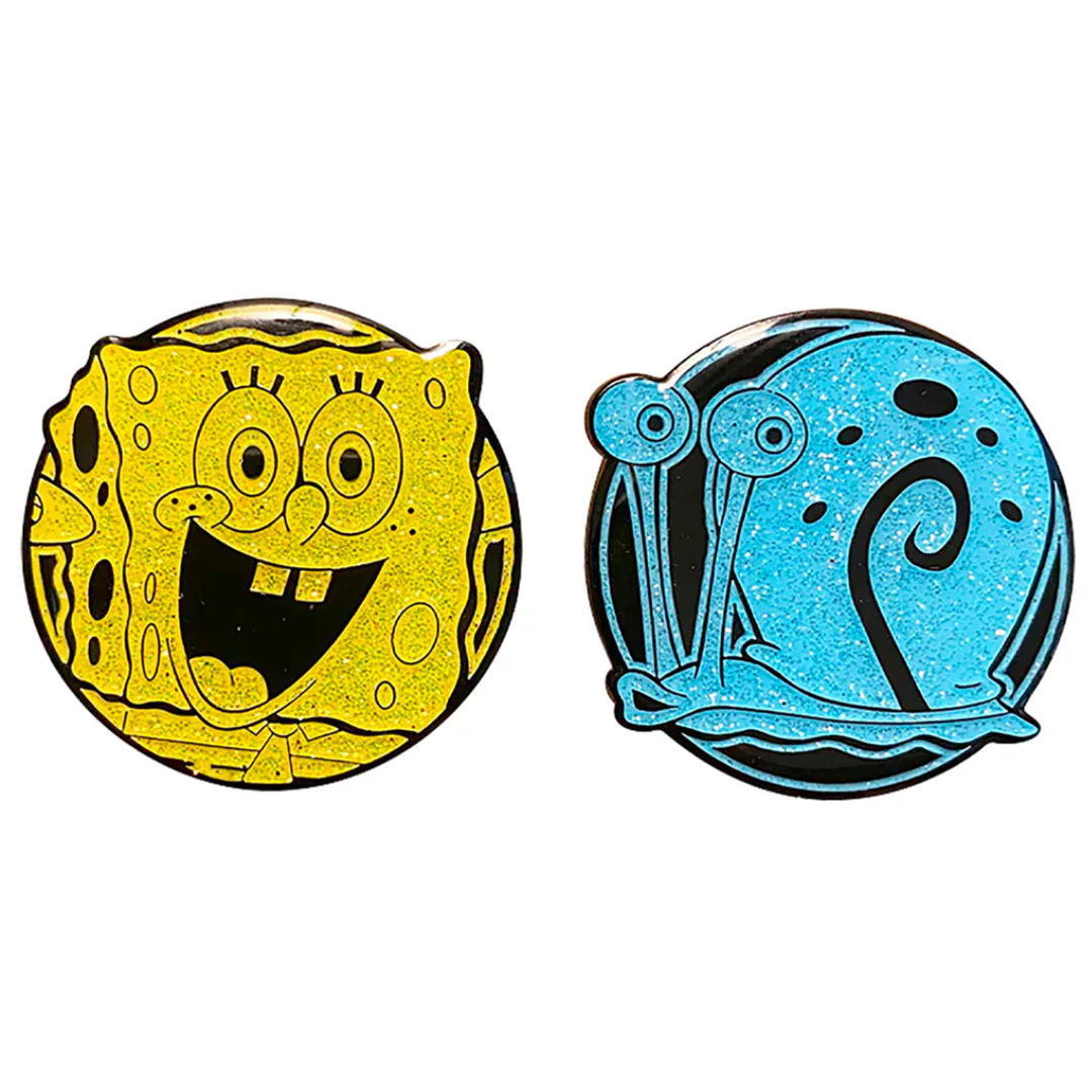 SpongeBob and Gary - SpongeBob Squarepants Glitter Pin Set *LAST CHANCE*