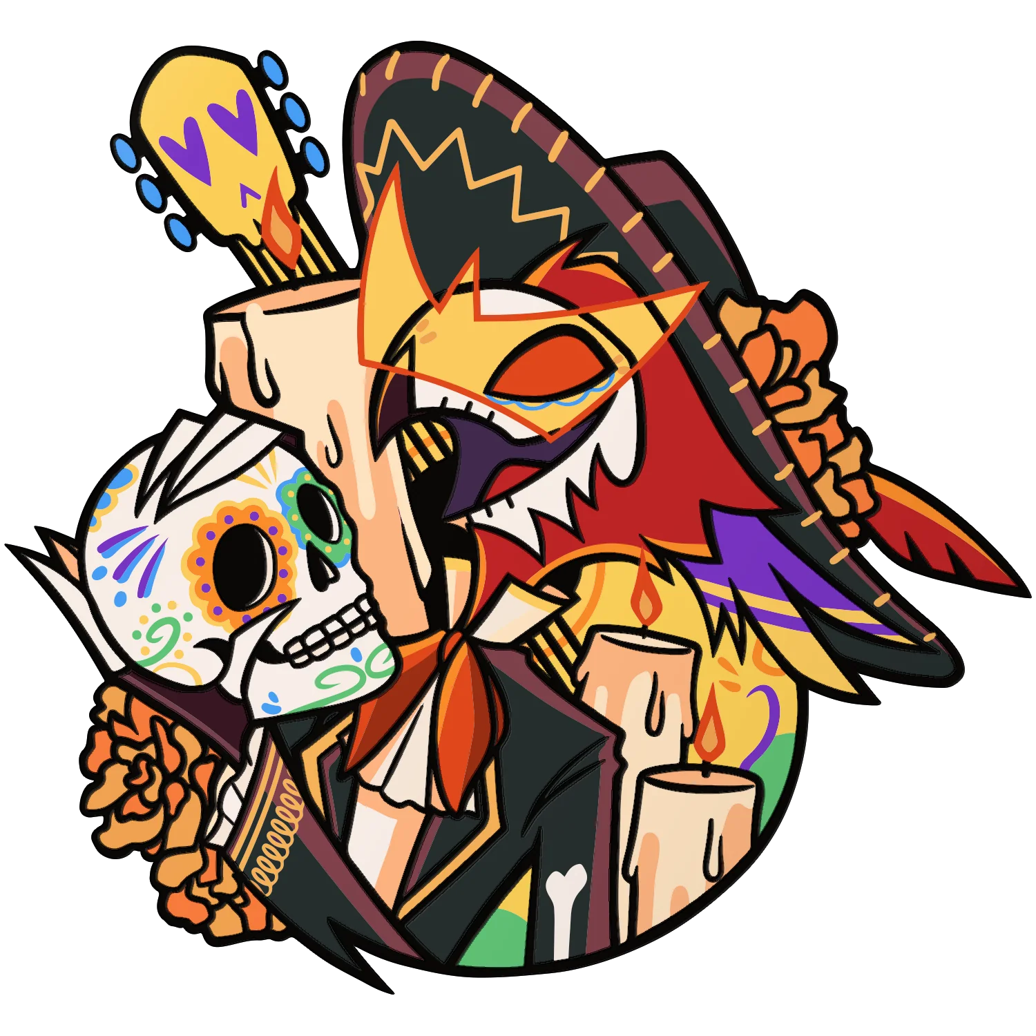 Vassago Día de los Muertos Enamel Pin