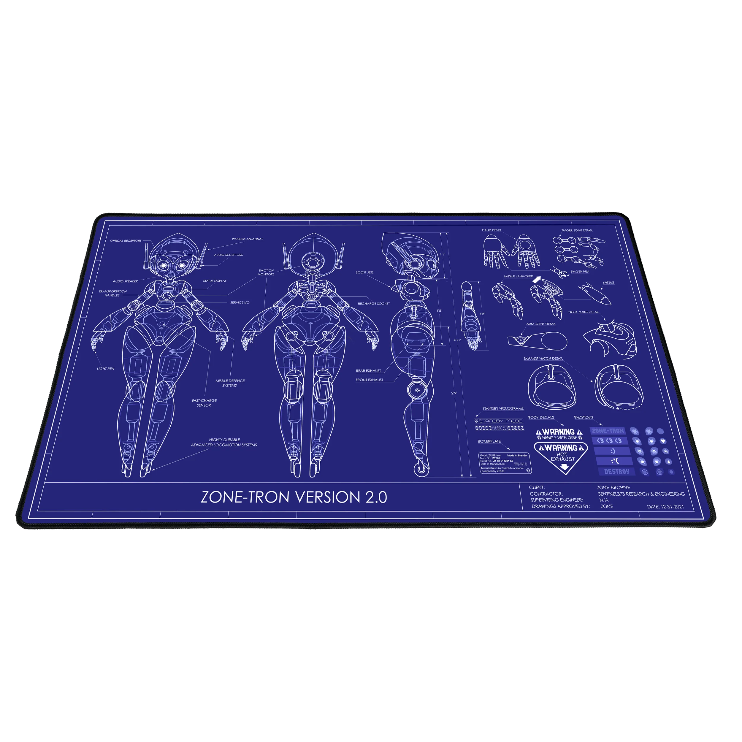Zone-tron Blueprint Playmat
